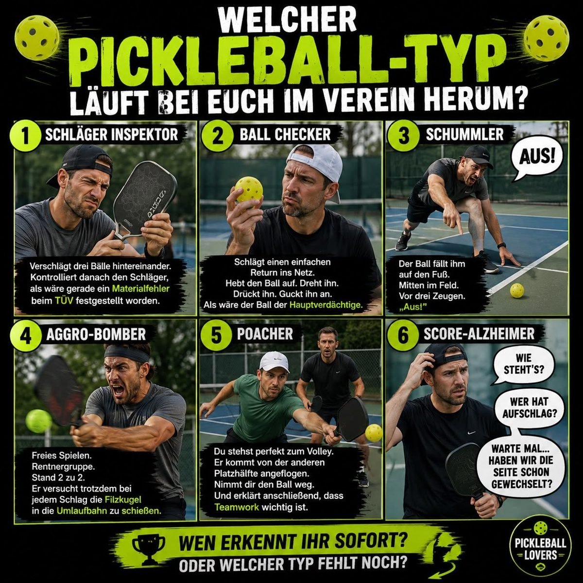Welcher Pickleball-Typ läuft bei euch im Verein herum?